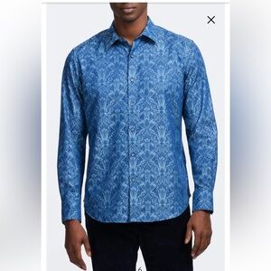 Robert Graham Mens XXL Highland Classic Fit Stretch Cotton Button-Up Shirt